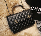 2015 Chanel Shoulder Bag Sheepskin Leather A67059 Black A67059