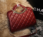 2015 Chanel Shoulder Bag Sheepskin Leather A68036 Burgundy A68036