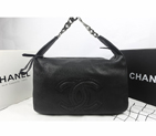 2015 Chanel Top Original Leather Hobo Bag A92170 Black A92170