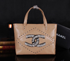2015 Chanel Tote Bag Bright Leather A68088 Apricot A68088
