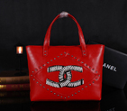 2015 Chanel Tote Bag Bright Leather A68088 Red A68088