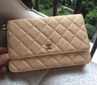 2015 Chanel WOC mini Flap Bag Apricot Original Caviar leather A33808 A33808