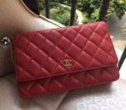 2015 Chanel WOC mini Flap Bag Red Original Caviar leather A33808 A33808