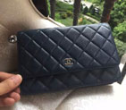 2015 Chanel WOC mini Flap Bag Royalblue Original Caviar leather A33808 A33808