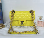 2015 Chanel Yellow Classic CC Flap Patent leather A92781 Shoulder Bag A92781
