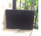 2015 Chanel clutch Bag Original Sheepskin Leather A82090 Black with Silver A82090