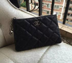 2015 Chanel coin purse Original Caviar Leather A31514 Black with Silver A31514