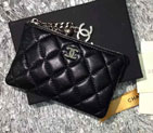 2015 Chanel coin purse Sheepskin Leather A50168 Black A50168