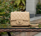 2015 Chanel mini Classic Flap Bag Apricot Sheepskin leather A37585 Gold A37585