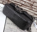 2015 Chanel mini Classic Flap Bag Black Original Snake Leather 1117 Silver 1117
