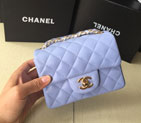 2015 Chanel mini Classic Flap Bag Lavender Original Sheekskin leather A1115 Gold A1115