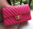 2015 Chanel mini Classic Flap Bag Rose Original Sheekskin A1116 Gold A1116