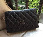 2015 Chanel mini Flap Bag Original Leather A80248 Black with Silver A80248