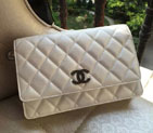 2015 Chanel mini Flap Bag Original Leather A80248 Offwhite with Silver A80248