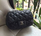 2015 Chanel mini Flap Bag Original Leather A94757 Black A94757