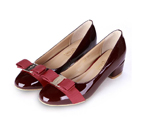 2015 Ferragamo patent leather bow shoes LFWS0031