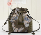2015 Gucci Camouflage Leather Bucket Bag 354228 Khaki 354228