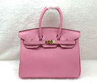 2015 Hermes Birkin 25CM clemence leather in Cherry pink with Gold hardware H25