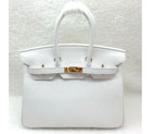 2015 Hermes Birkin 25CM clemence leather in White with Gold hardware H25