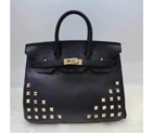 2015 Hermes Birkin 30CM Tote Bag Black Clemence Leather H30 Gold H30