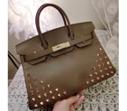 2015 Hermes Birkin 30CM Tote Bag Drak Coffee Clemence Leather H30 Gold H30