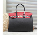 2015 Hermes Birkin 35CM Tote Bag Clemence leather H35 Black with Gold H35