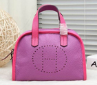 2015 Hermes Boston Bag 25cm Grainy Leather H9898 purple H9898