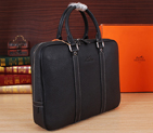2015 Hermes Briefcase Grainy Leather H8010 Black H8010
