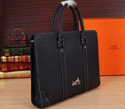 2015 Hermes Briefcase Grainy Leather H8017 Black H8017