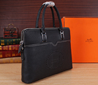 2015 Hermes Briefcase Grainy Leather H8043 Black H8043