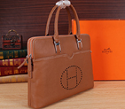 2015 Hermes Briefcase Grainy Leather H8043 Wheat H8043
