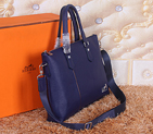 2015 Hermes Briefcase Original Calf Leather 5946 Blue 5946