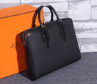 2015 Hermes Briefcase Original Calf Leather H511 Black H1900