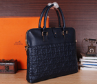 2015 Hermes Briefcase Original Calf Leather H6633 Blue H6633