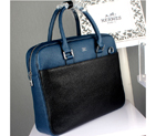 2015 Hermes Briefcase Original Grainy Leather H8021 Blue H8021