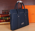 2015 Hermes Briefcase bag Original Calf Leather H8632 Blue H8632