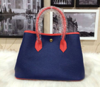2015 Hermes Garden Party 30cm Tote Bags Original Leather Blue&Orange H118