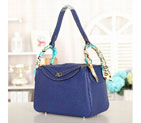 2015 Hermes Lindy 30CM Original Leather Shoulder Bag H1057 Royalblue in Silver H1057