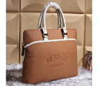 2015 Hermes Men Briefcase Original Calf Leather H3828 Wheat H3828