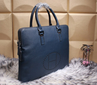 2015 Hermes Mens Briefcase Original Calfskin Leather H8011 in Blue H8011