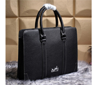 2015 Hermes Mens Briefcase Original Calfskin Leather H9817 in Black H9817