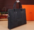 2015 Hermes Mens Briefcase Original Grainy Leather H8015 in Black H8015