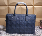 2015 Hermes Mens Briefcase Original Grainy Leather HC31 in Blue HC31