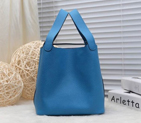2015 Hermes Picotin Lock MM Bag in Clemence Leather H8616 Blue H8616
