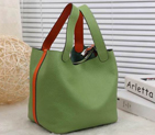 2015 Hermes Picotin Lock MM Bag in Clemence Leather H8616 Green&Orange H8616