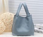 2015 Hermes Picotin Lock MM Bag in Clemence Leather H8616 light Grey H8616