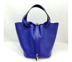 2015 Hermes Picotin Lock MM Bags Clemence Leather H1048 Blue H1048