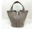 2015 Hermes Picotin Lock MM Bags Clemence Leather H1048 DarkGrey H1048