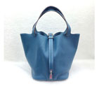 2015 Hermes Picotin Lock MM Bags Clemence Leather H1048 Light blue H1048