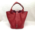 2015 Hermes Picotin Lock MM Bags Clemence Leather H1048 Red H1048